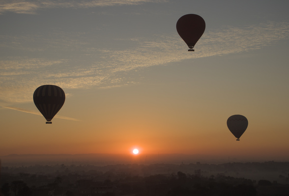 Sunrise over King's Valley, Egypt